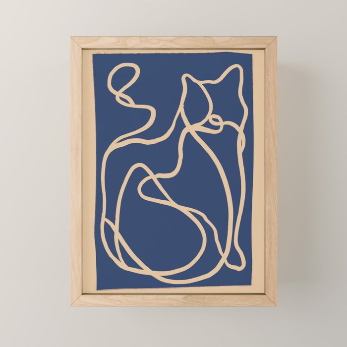 Abstract Line Art Cat 6 Mini Art Print Gallery Image 1