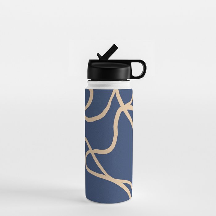Abstract Line Art Cat 6 Water Bottle Gallery Image 1