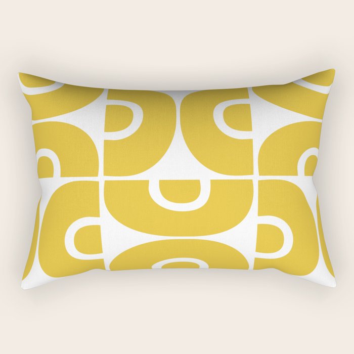 Mid Century Modern Abstract Pattern 7721 Mustard Yellow Rectangular Pillow Gallery Image 1