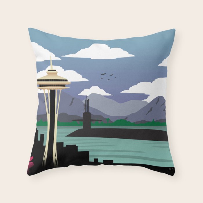 Bangor, WA - Submarine Homeport Throw Pillow Gallery Image 1