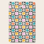 Trendy checkered flower art pattern Cutting Board Gallery Image 1