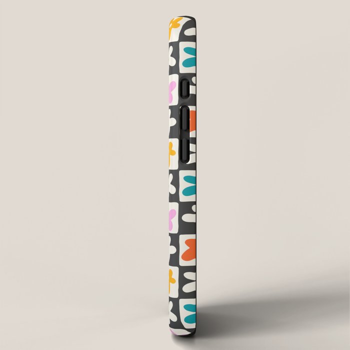 Trendy checkered flower art pattern iPhone Case Gallery Image 2