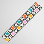 Trendy checkered flower art pattern Table Runner Gallery Image 3