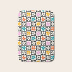 Trendy checkered flower art pattern Bath Mat Gallery Image 1