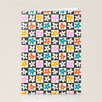 Trendy checkered flower art pattern Stationery Card Gallery Image 2