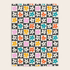 Trendy checkered flower art pattern Poster Gallery Image 4