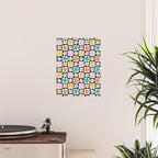 Trendy checkered flower art pattern Poster Gallery Image 2