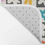Trendy checkered flower art pattern Bath Mat Gallery Image 2