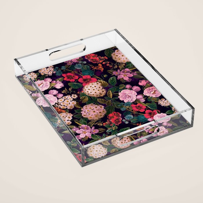 Brightly Glowing Flowers II Acrylic Tray Gallery Image 1