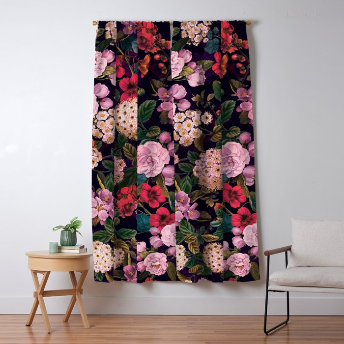 Brightly Glowing Flowers II Window Curtain Gallery Image 1