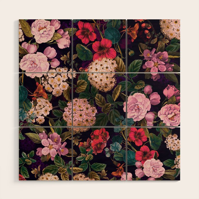 Brightly Glowing Flowers II Wood Wall Art Gallery Image 1