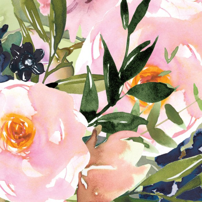 Floral Watercolor Roses Bouquet, Lime Green and Pink Coffee Mug Gallery Image 2