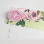 Floral Watercolor Roses Bouquet, Lime Green and Pink Wrapping Paper Gallery Image 2