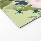 Floral Watercolor Roses Bouquet, Lime Green and Pink Welcome Mat Gallery Image 2