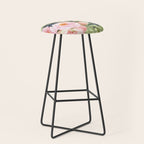 Floral Watercolor Roses Bouquet, Lime Green and Pink Stool Gallery Image 1