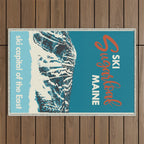 Ski Sugarloaf Maine vintage ski poster Outdoor Rug Gallery Image 1