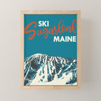 Ski Sugarloaf Maine vintage ski poster Mini Art Print Gallery Image 1