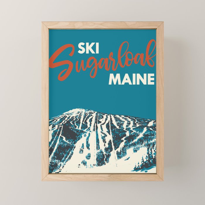 Ski Sugarloaf Maine vintage ski poster Mini Art Print Gallery Image 1