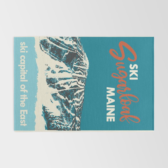 Ski Sugarloaf Maine vintage ski poster Rug Gallery Image 2