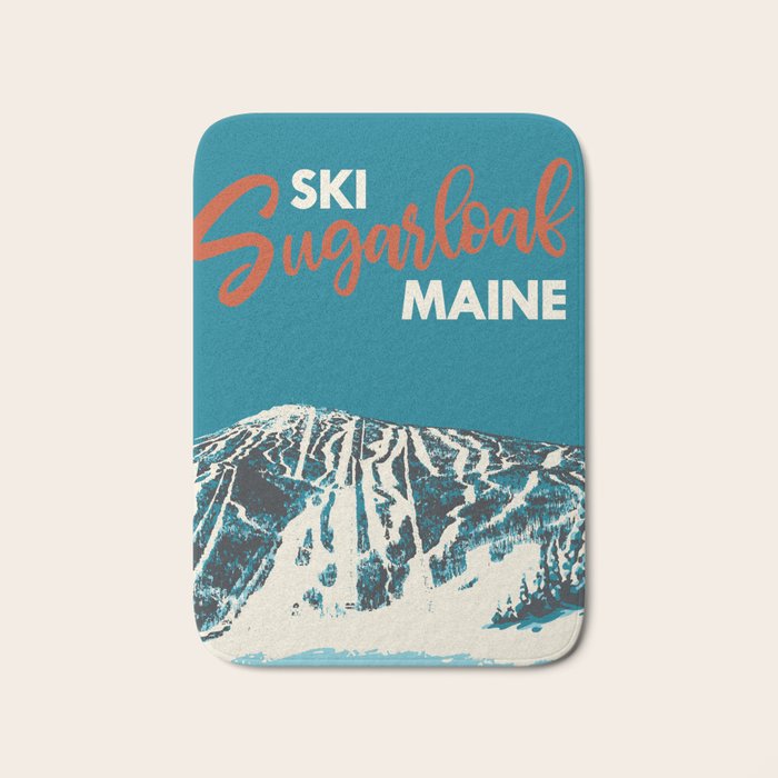 Ski Sugarloaf Maine vintage ski poster Bath Mat Gallery Image 1