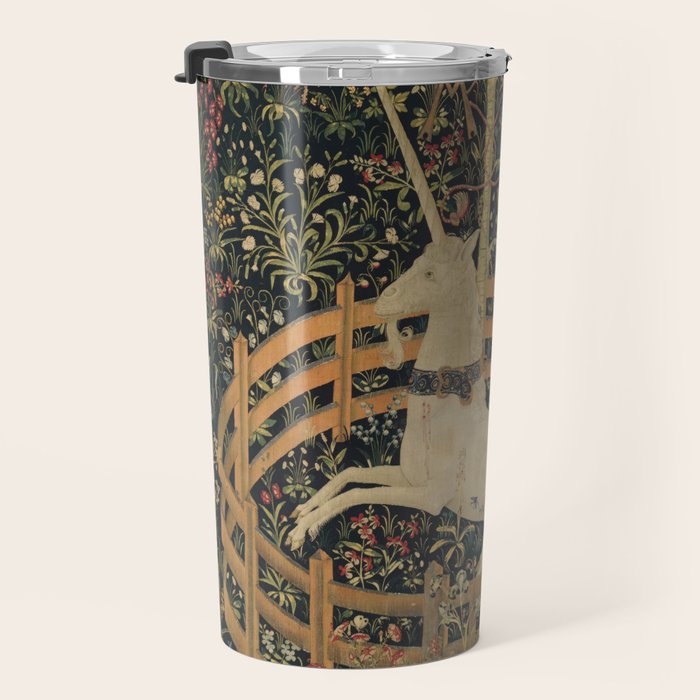 The Unicorn Rests in a Garden (from the Unicorn Tapestries) Travel Mug Gallery Image 3