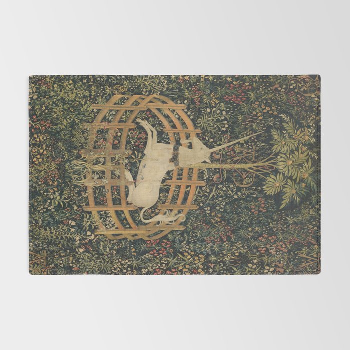 The Unicorn Rests in a Garden (from the Unicorn Tapestries) Rug Gallery Image 2