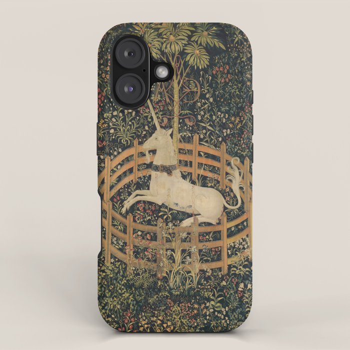 The Unicorn Rests in a Garden (from the Unicorn Tapestries) iPhone Case Gallery Image 1