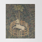 The Unicorn Rests in a Garden (from the Unicorn Tapestries) Throw Blanket Gallery Image 2