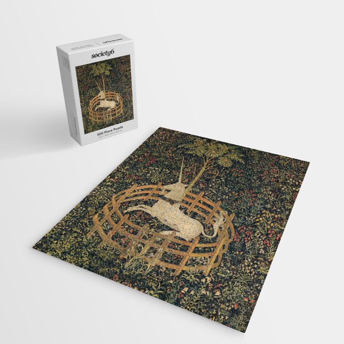 The Unicorn Rests in a Garden (from the Unicorn Tapestries) Jigsaw Puzzle Gallery Image 2