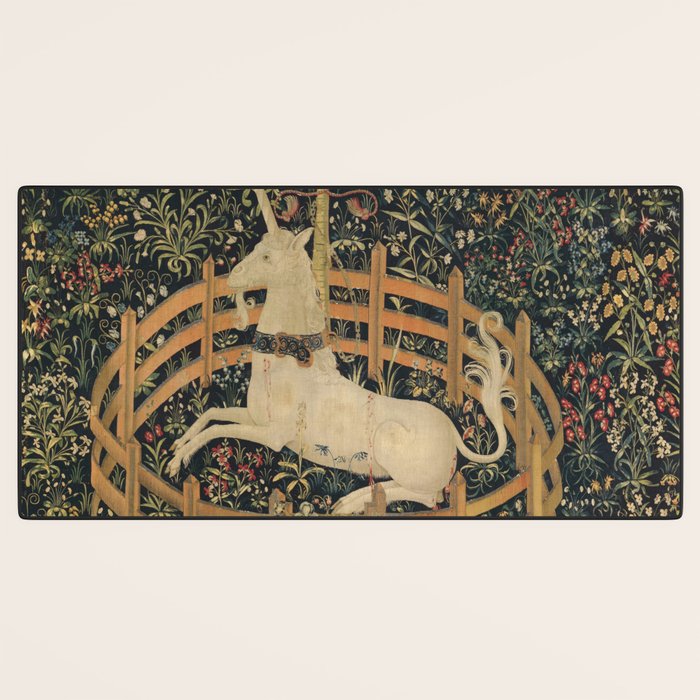 The Unicorn Rests in a Garden (from the Unicorn Tapestries) Desk Mat Gallery Image 3