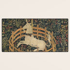 The Unicorn Rests in a Garden (from the Unicorn Tapestries) Desk Mat Gallery Image 3