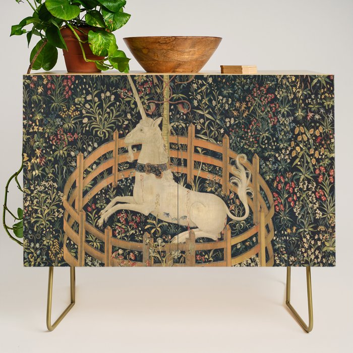 The Unicorn Rests in a Garden (from the Unicorn Tapestries) Credenza Gallery Image 1