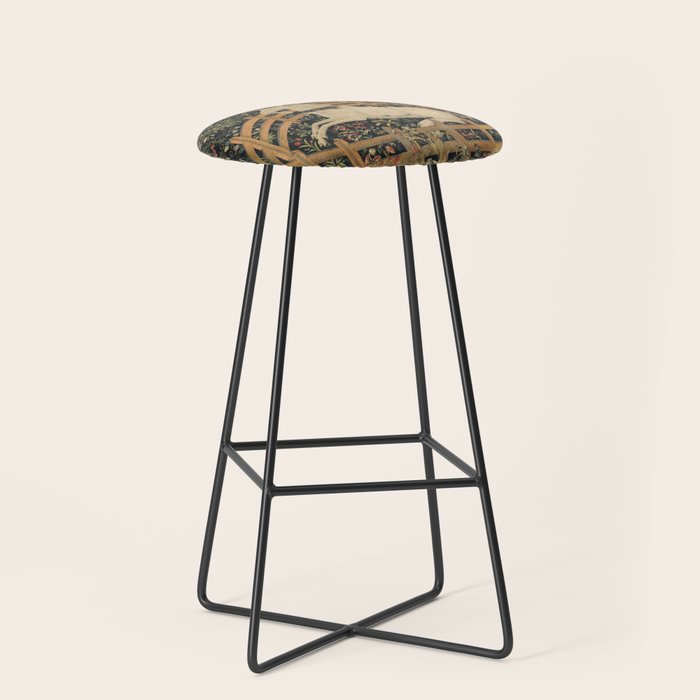The Unicorn Rests in a Garden (from the Unicorn Tapestries) Stool Gallery Image 1