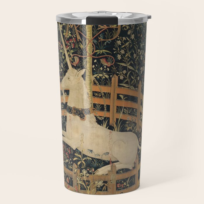 The Unicorn Rests in a Garden (from the Unicorn Tapestries) Travel Mug Gallery Image 1