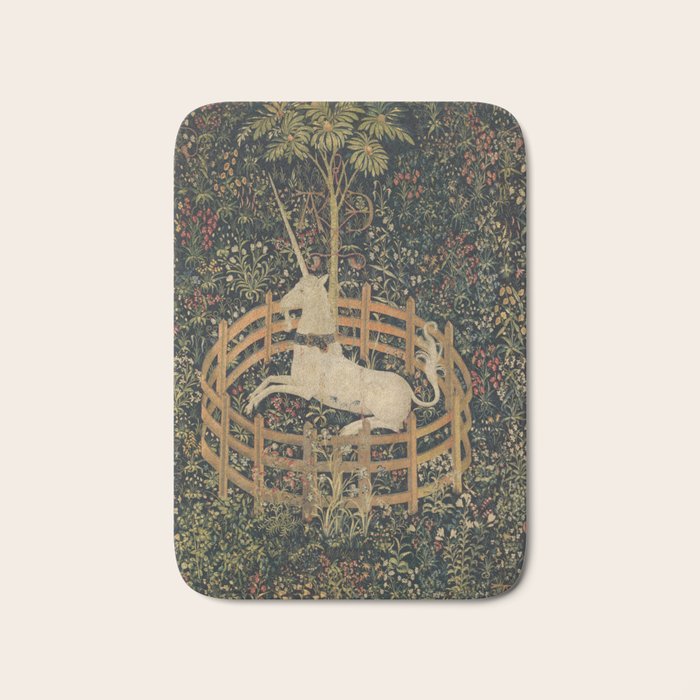 The Unicorn Rests in a Garden (from the Unicorn Tapestries) Bath Mat Gallery Image 1