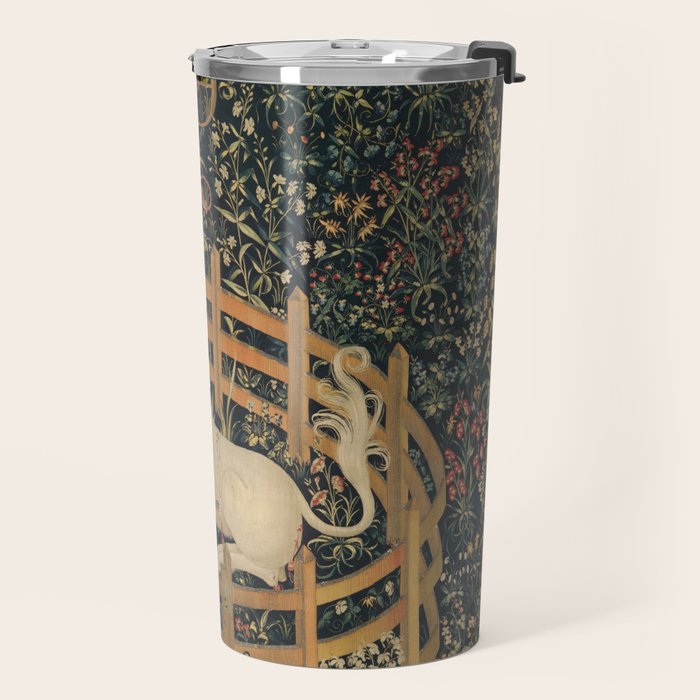 The Unicorn Rests in a Garden (from the Unicorn Tapestries) Travel Mug Gallery Image 2
