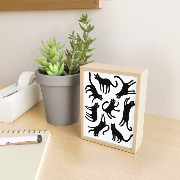 Black Cats Blep! Mini Art Print Gallery Image 2