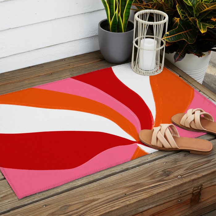 marlowe, pink & orange Outdoor Rug Gallery Image 2