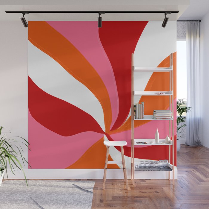 marlowe, pink & orange Wall Mural Gallery Image 1