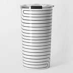Minimal Line Curvature I Black and White Mid Century Modern Arch Abstract Travel Mug Gallery Image 1