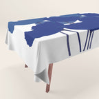 Blue Poppy Flowers on White Background #decor #society6 #buyart Tablecloth Gallery Image 1