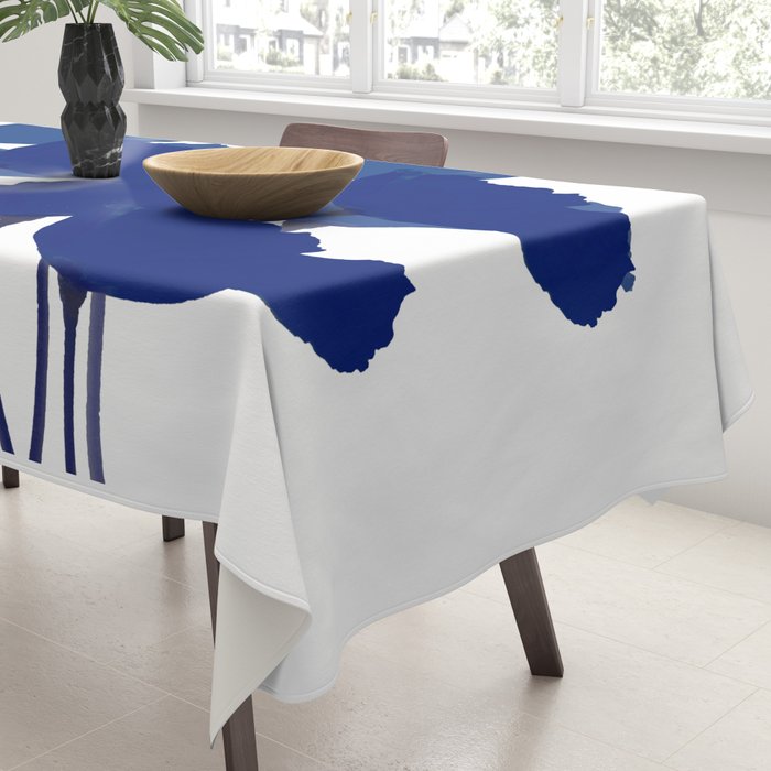 Blue Poppy Flowers on White Background #decor #society6 #buyart Tablecloth Gallery Image 3