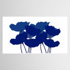 Blue Poppy Flowers on White Background #decor #society6 #buyart Tablecloth Gallery Image 2