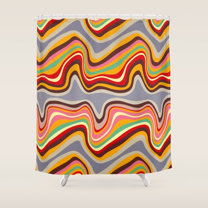 retro wave disco Shower Curtain Gallery Image 1