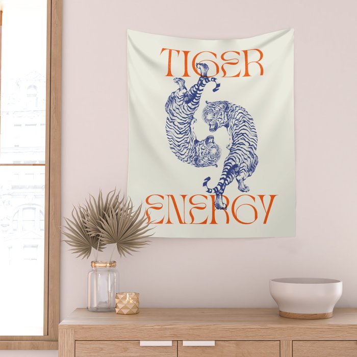Tiger Energy Wall Tapestry Gallery Image 2