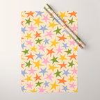 Colorful retro star shape art pattern Wrapping Paper Gallery Image 1