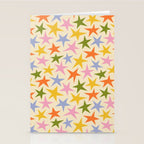 Colorful retro star shape art pattern Stationery Card Gallery Image 2