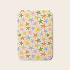 Colorful retro star shape art pattern Bath Mat Gallery Image 1