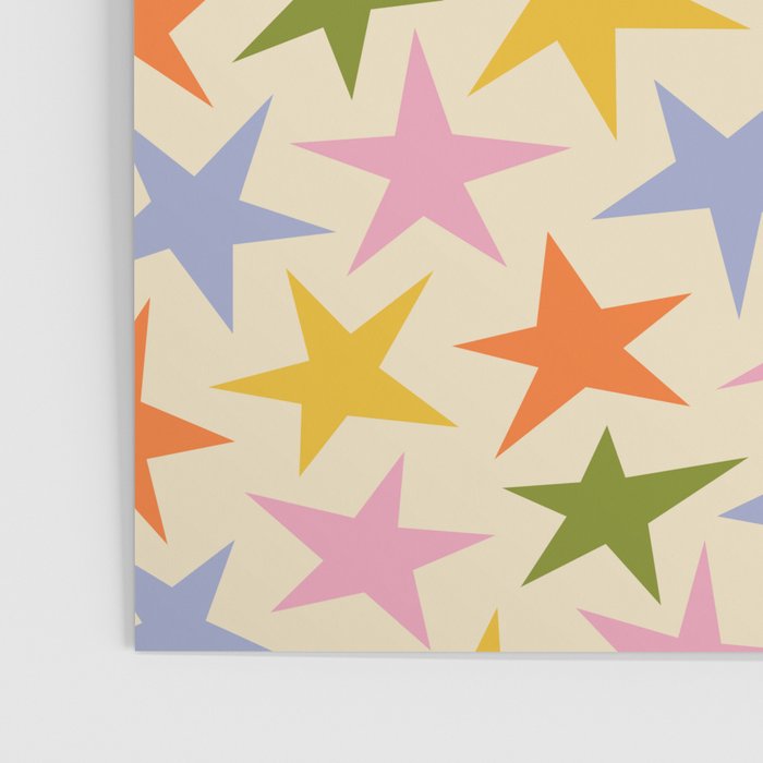 Colorful retro star shape art pattern Poster Gallery Image 3