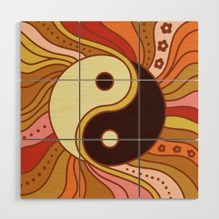 Funky Yin Yang Wood Wall Art Gallery Image 1